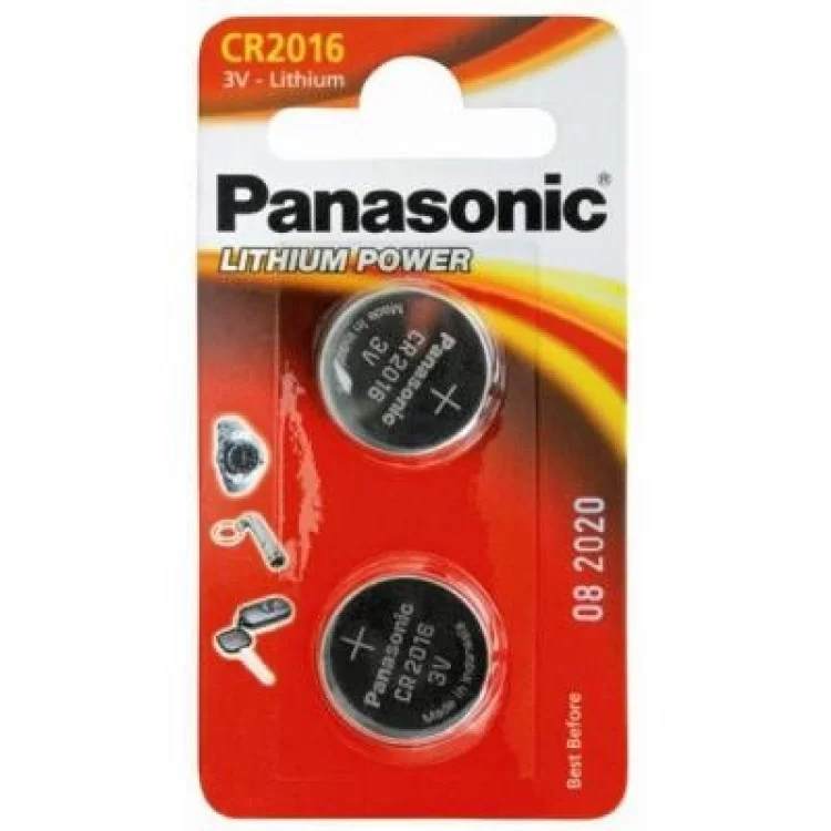 Батарейка Panasonic CR 2016 * 2 LITHIUM (CR-2016EL/2B)