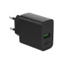 Зарядное устройство Gembird 1xUSB-A + 1 Type-C (PD20Вт + QC3.0 18Вт) black (TA-UC-PDQC20-01-BK)