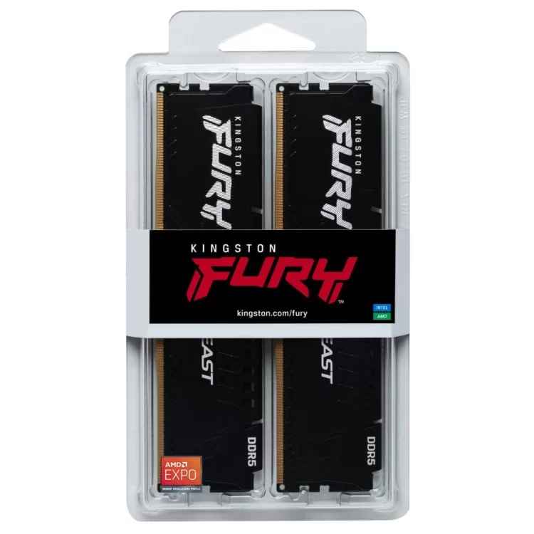 Модуль пам'яті для комп'ютера DDR5 16GB (2x8GB) 6000 MHz Beast Black XMP Kingston Fury (ex.HyperX) (KF560C30BBK2-16) відгуки - зображення 5