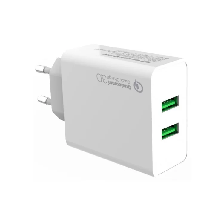 Зарядний пристрій ColorWay 2USB Quick Charge 3.0 (36W) (CW-CHS017Q-WT) ціна 1 054грн - фотографія 2