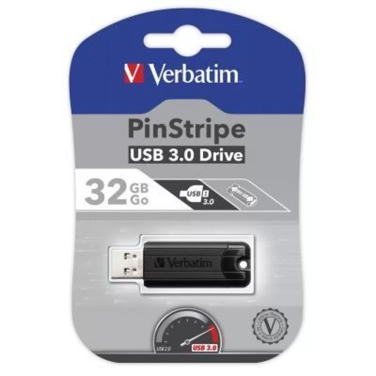 USB флеш накопитель Verbatim 32GB PinStripe Black USB 3.0 (49317) отзывы - изображение 5