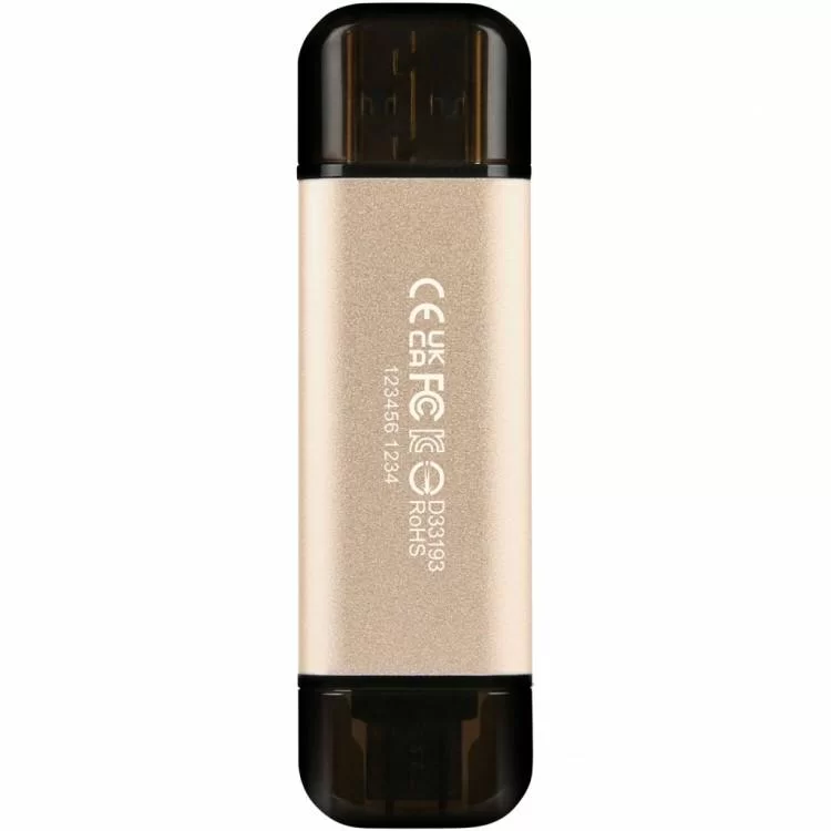 USB флеш накопитель Transcend 128GB JetFlash 930 Gold-Black USB 3.2/Type-C (TS128GJF930C) цена 1 582грн - фотография 2