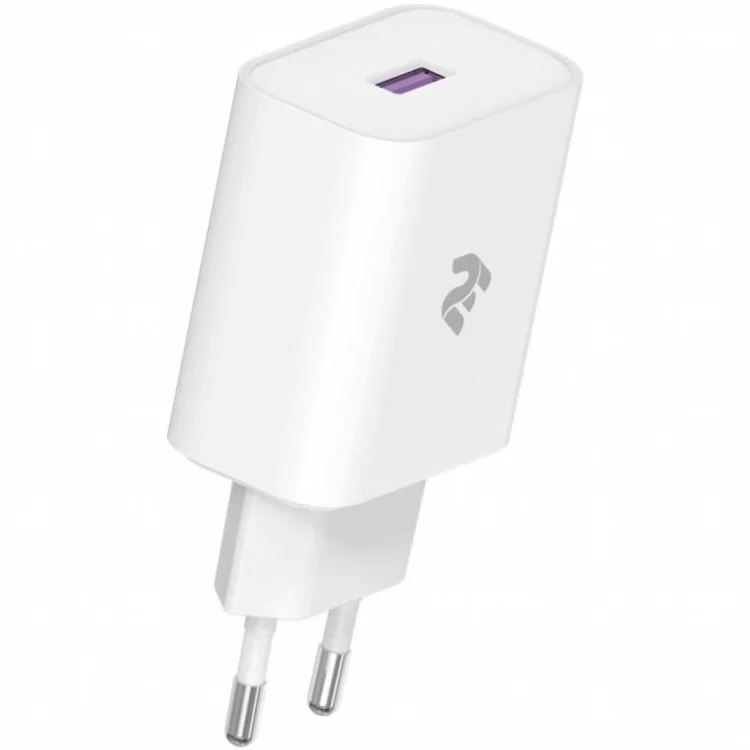 Зарядний пристрій 2E USB Wall Charger QC3.0 DC5V/3A, Max 18W, white (2E-WC1USB18W-W)