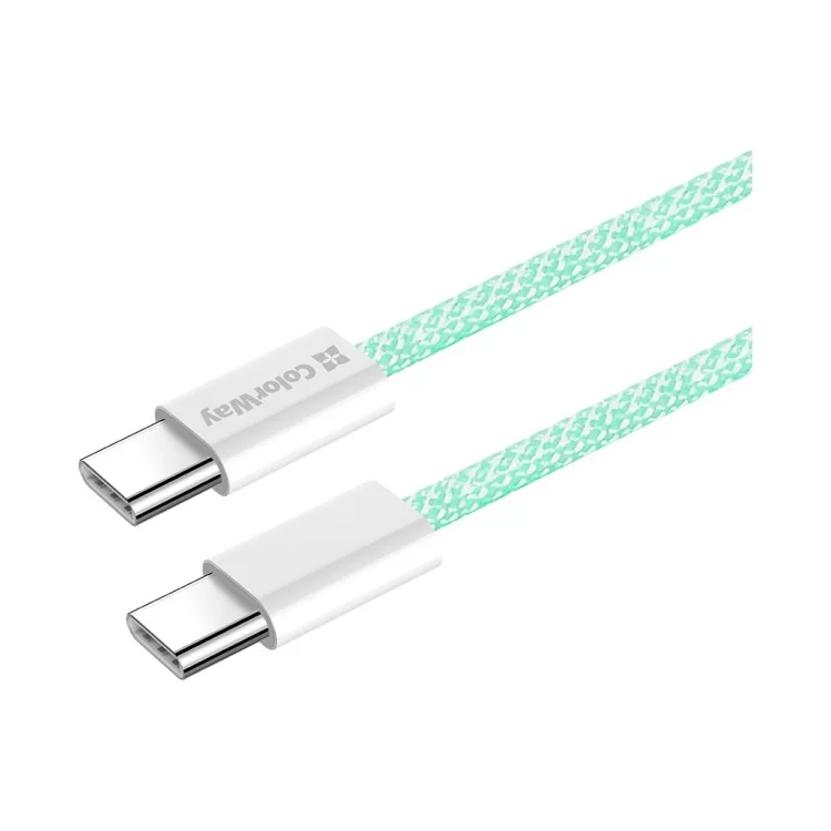 Дата кабель USB-C to USB-C 1.0m 60W 3.0А green ColorWay (CW-CBPDCC061-G) інструкція - картинка 6