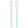 Дата кабель USB-C to USB-C 1.0m 60W 3.0А green ColorWay (CW-CBPDCC061-G)