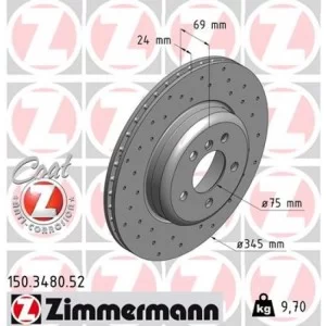 Тормозной диск ZIMMERMANN 150.3480.52