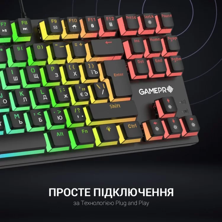 Клавіатура GamePro MK80R Red Switch RGB USB Black (MK80R) інструкція - картинка 6