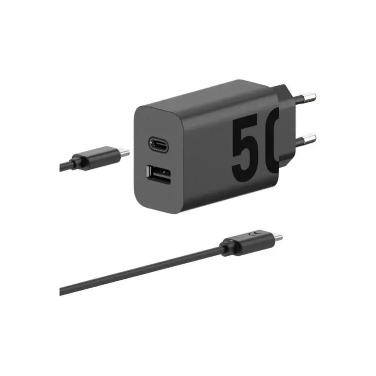 Зарядний пристрій Motorola 50W U+C + cable USB-C (SJMC502) (1060545) ціна 2 548грн - фотографія 2