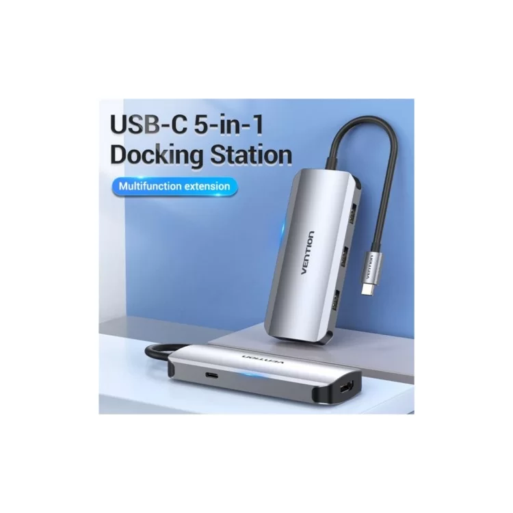 в продажу Концентратор Vention USB3.1 Type-C --> HDMI/USB 3.0x3/PD 100W Hub 5-in-1 (TODHB) - фото 3