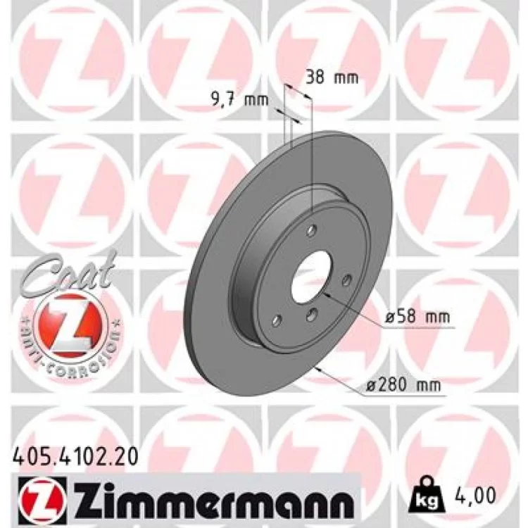 Тормозной диск ZIMMERMANN 405.4102.20