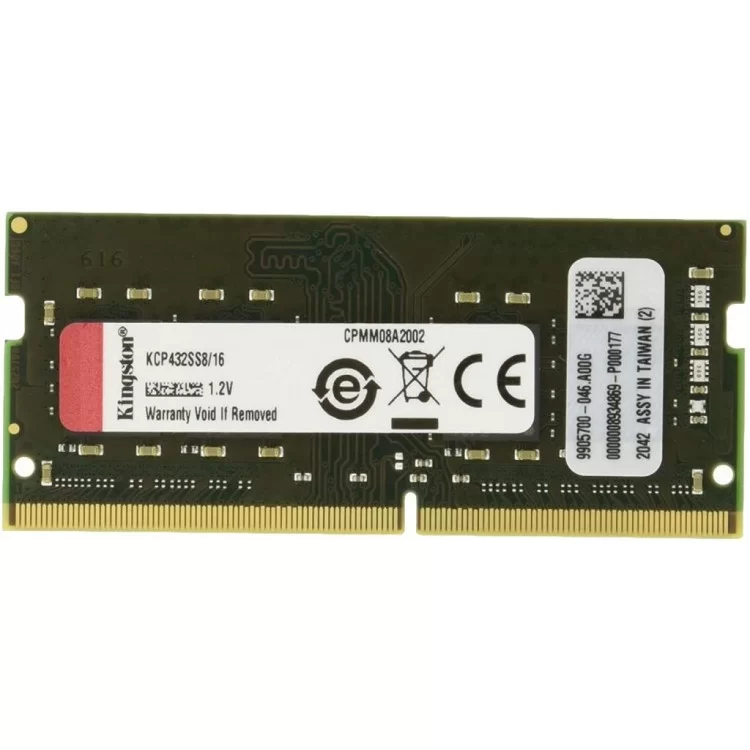 Модуль памяти для ноутбука SoDIMM DDR4 16GB 3200 MHz Kingston (KCP432SS8/16)