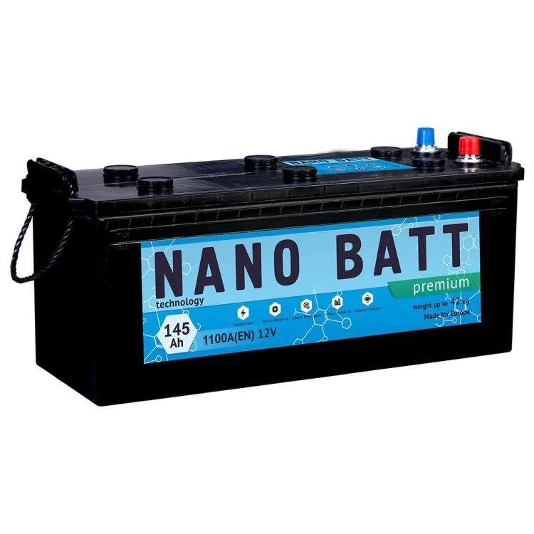 Аккумулятор автомобильный NANO BATT Premium - 145 (евробанка)