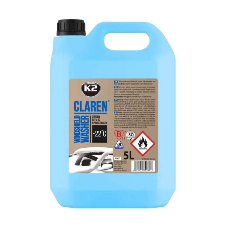 Омивач автомобільний K2 Claren Windshield Washer -22 °С 5л (K625)