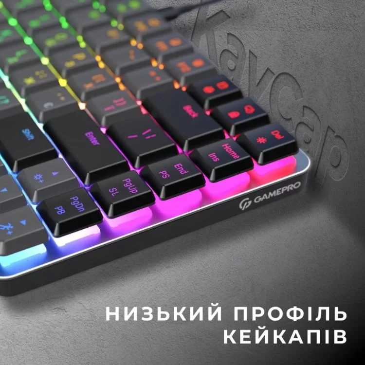 Клавіатура GamePro MK141R Red Swich Low Profile RGB USB Dark Gray (MK141R) відгуки - зображення 5