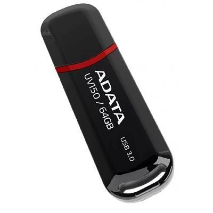 USB флеш накопичувач ADATA 64GB UV150 Black USB 3.0 (AUV150-64G-RBK) ціна 486грн - фотографія 2