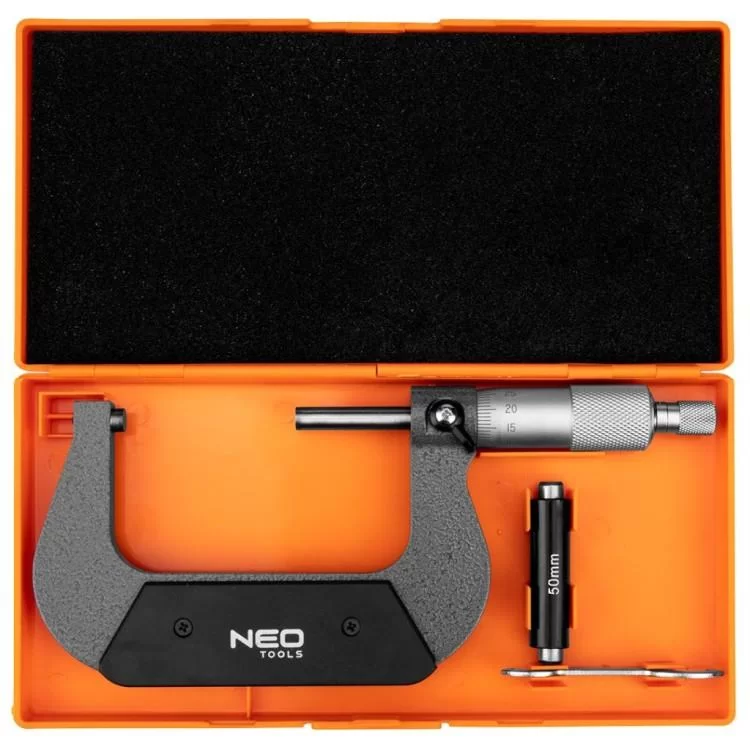 в продаже Микрометр Neo Tools с верньером 50-75 мм, ±0.01 мм/м (75-022) - фото 3