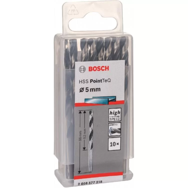 Свердло Bosch по металу HSS-PointTeQ, 5х52х86мм, 10шт (2.608.577.218) - фото 9