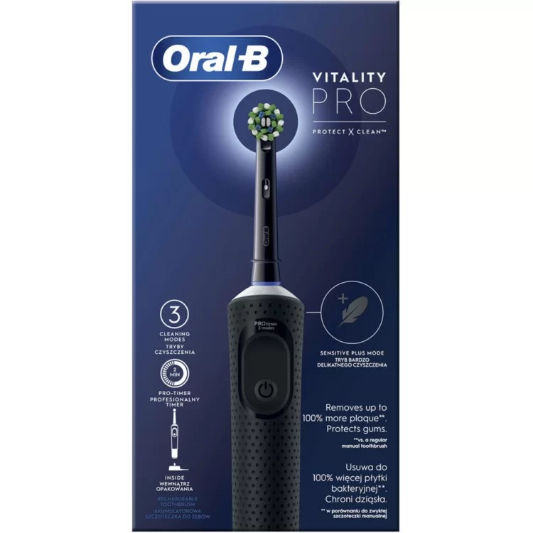 Електрична зубна щітка Oral-B D103.413.3 PRO Black ціна 2 973грн - фотографія 2