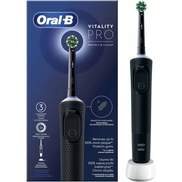 в продажу Електрична зубна щітка Oral-B D103.413.3 PRO Black - фото 3