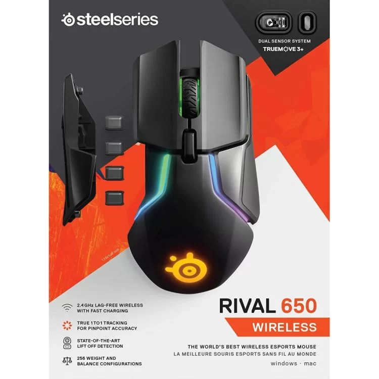 Мышка SteelSeries Rival 650 black (62456) - фото 10