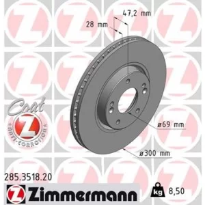 Гальмівний диск ZIMMERMANN 285.3518.20