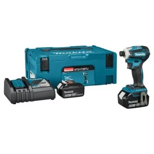 Шуруповерт Makita LXT, 18V, 2x5Ah, 180Нм, MakPac (DTD172RTJ)