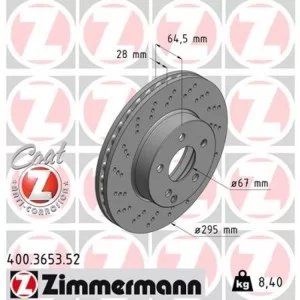 Тормозной диск ZIMMERMANN 400.3653.52