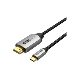 Кабель мультимедійний USB-C 3.1 to HDMI 1.5m 4K 60 Гц Thunderbolt 3 HDCP2.2 PVC Black Vention (CRBBG)