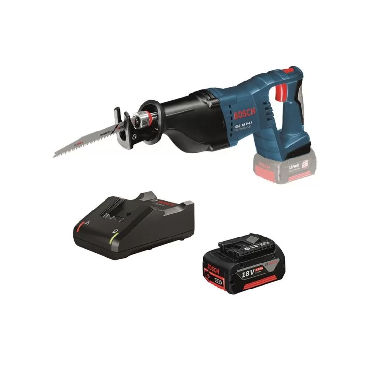 Шабельна пила Bosch GKS 18 V-LI + GBA 18 4,0 Ач + GAL 18V-40 (0.615.990.L6H) огляд - фото 8