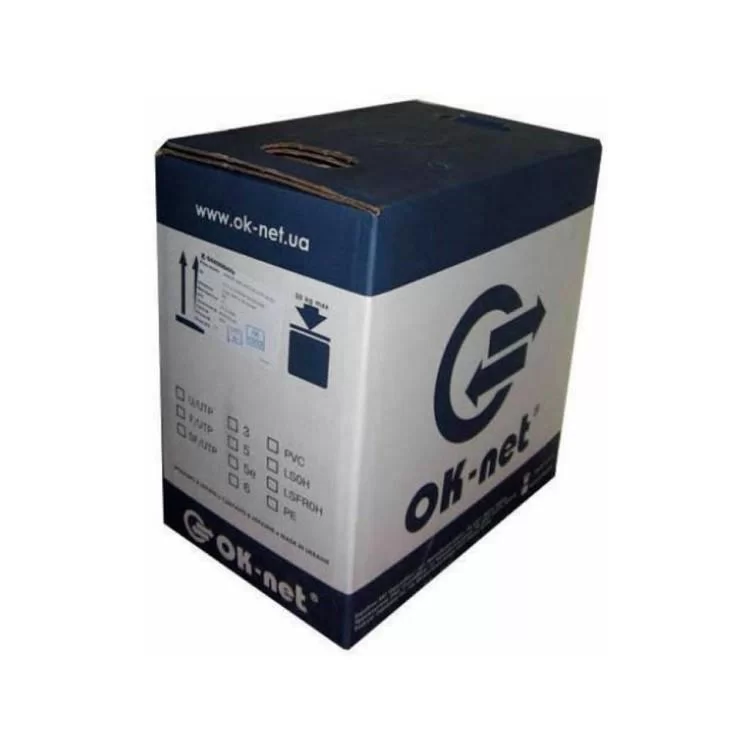 Кабель мережевий OK-Net UTP cat.5E 305m негорючий (U/UTP-cat.5E LSFROH) (КПВнг-HF-ВП(350) 4*2*0,51) - фотографія 2