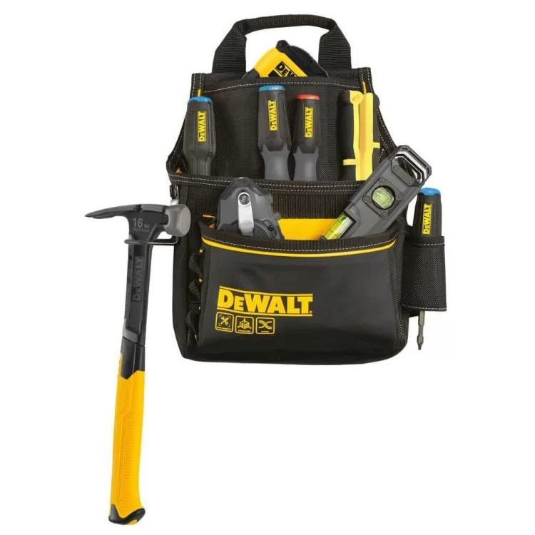 в продаже Сумка для инструмента DeWALT PRO с поясом и скобой для молотка, 12 карманов (DWST40101-1) - фото 3