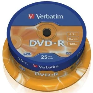 Диск DVD Verbatim 4.7Gb 16X CakeBox 25шт (43522)