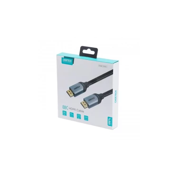 Кабель мультимедійний HDMI to HDMI 2.0m V.2.1 8K 60Hz HDR10 HLG 48Gbps YUV 444 Choetech (XHH01-BK) - фото 10