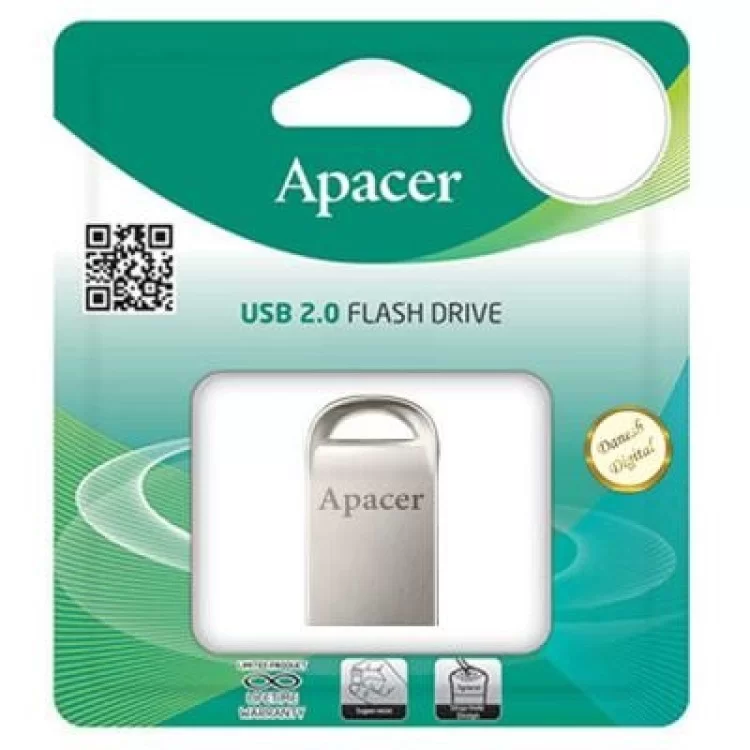 USB флеш накопичувач Apacer 64GB AH115 Silver USB 2.0 (AP64GAH115S-1) ціна 334грн - фотографія 2