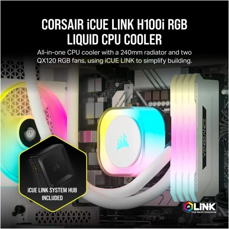 Система рідинного охолодження Corsair iCUE Link H100i RGB (CW-9061005-WW) - фото 10