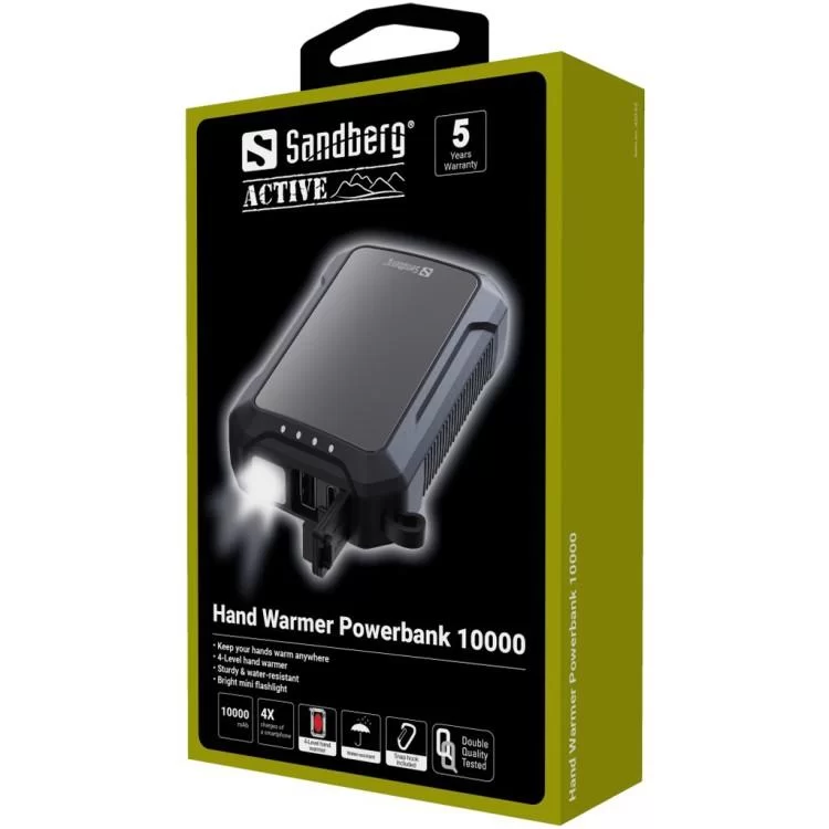 в продажу Батарея універсальна Sandberg 10000mAh, Hand Warmer, flashlight 1W, USB-C/USB-A 2A/5V (420-65) - фото 3