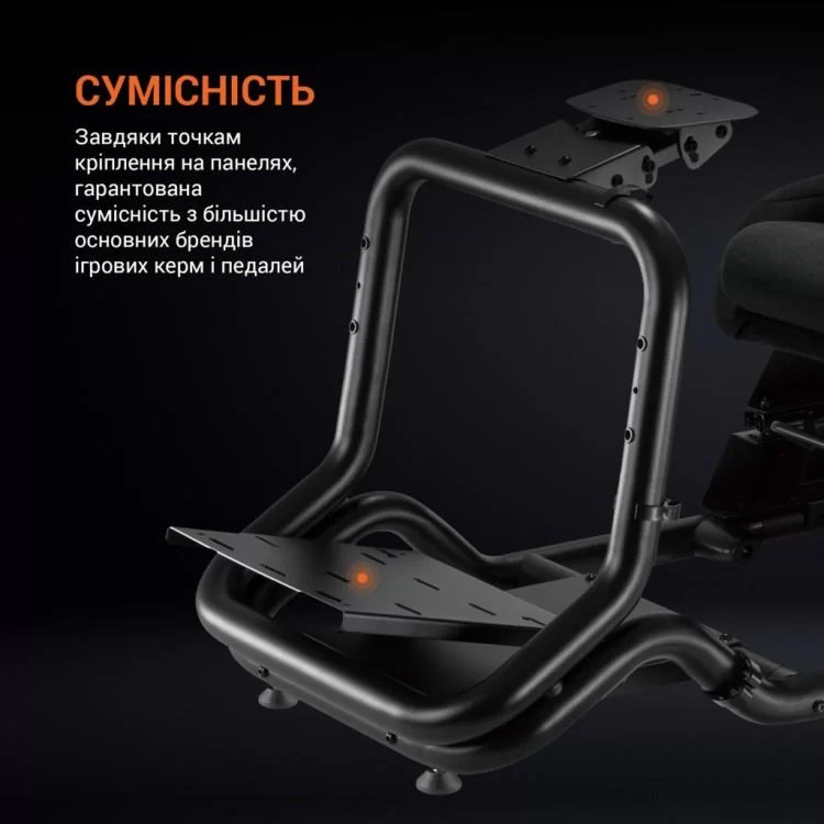 Кресло игровое OfficePro RS167 з кокпітом кріплення для керма та педалей Black (RS167) - фото 10