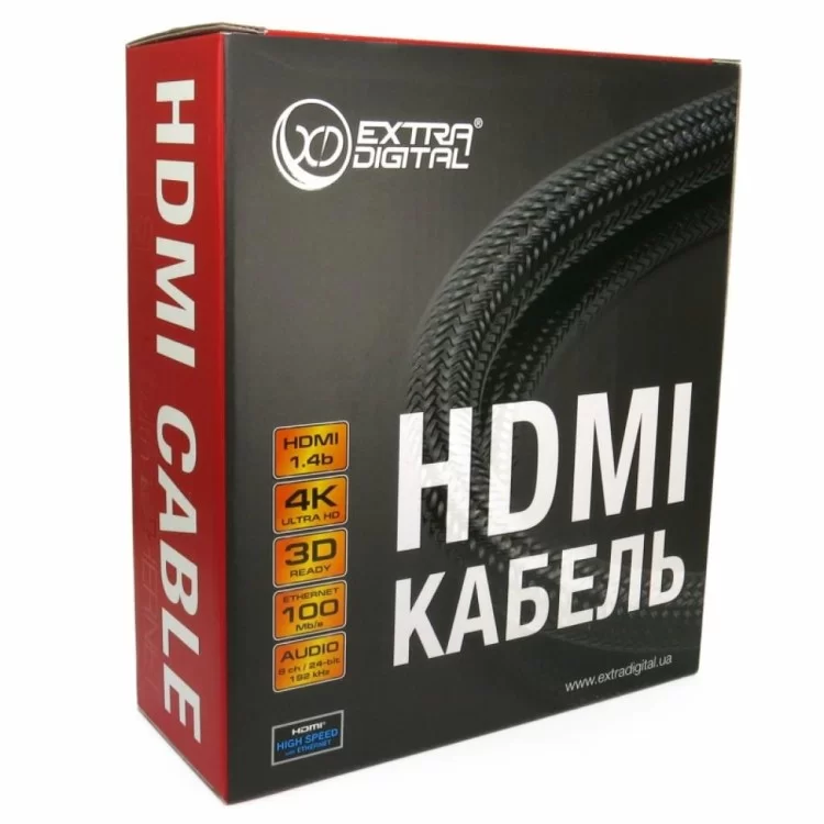 Кабель мультимедійний HDMI to HDMI 10.0m Extradigital (KBH1613) ціна 1 275грн - фотографія 2