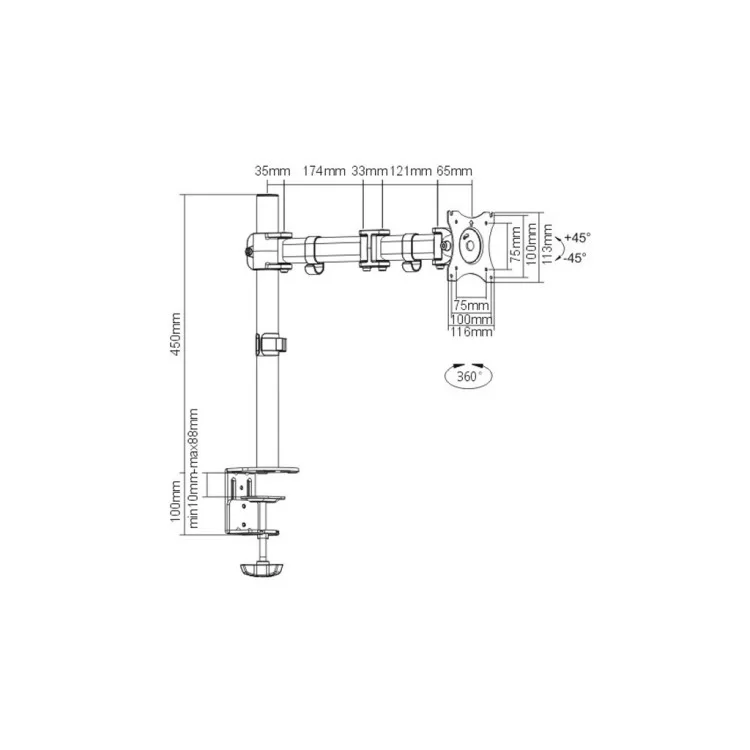 Кронштейн ITech MBS-03F Black цена 2 873грн - фотография 2