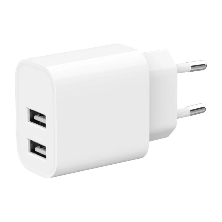 Зарядное устройство Gembird 2 USB-A 5V/2.4A (12W) white (TA-UC-2A12-01)