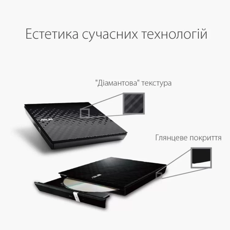 Оптический привод DVD-RW ASUS SDRW-08D2S-U LITE/BLK/G/AS цена 2 208грн - фотография 2