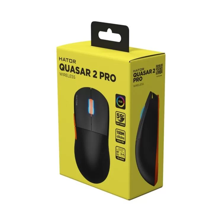 Мишка Hator Quasar 2 Pro Wireless/Bluetooth/USB Black/Orange (HTM560BO) відгуки - зображення 5