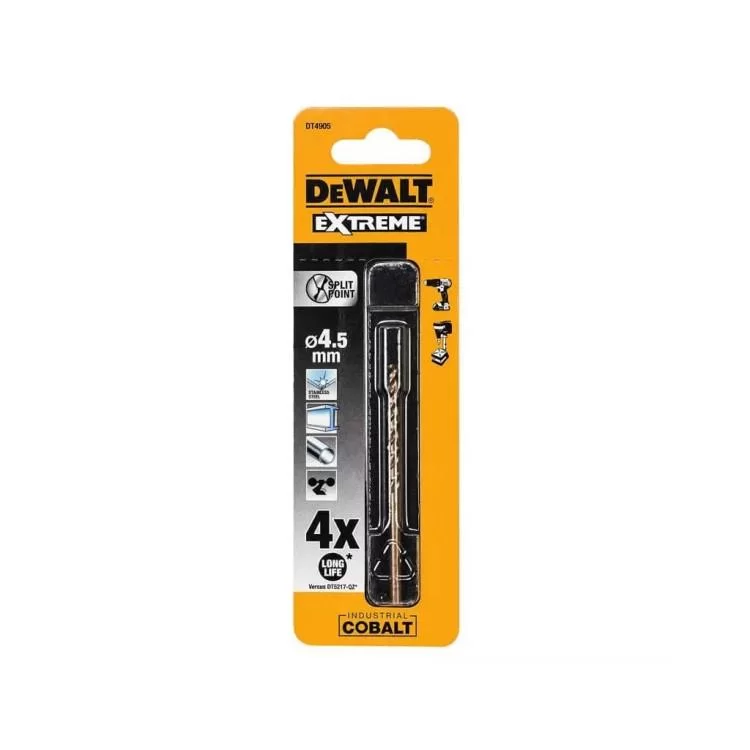 в продаже Сверло DeWALT EXTREME INDUSTRIAL COBALT HSS-CO, 4,5 х 80 х 46 мм (DT4905) - фото 3