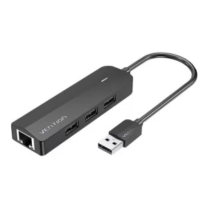 Концентратор Vention USB 2.0 to 3хUSB 2.0 + RJ45 100M Ethernet (CHPBB)