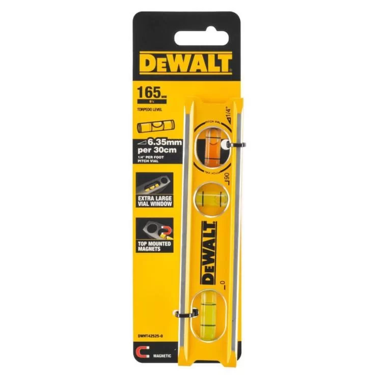 в продаже Уровень DeWALT BILLET TORPEDO, алюминиевый, 165 мм, 3 капсулы, магнитный (DWHT42525-0) - фото 3