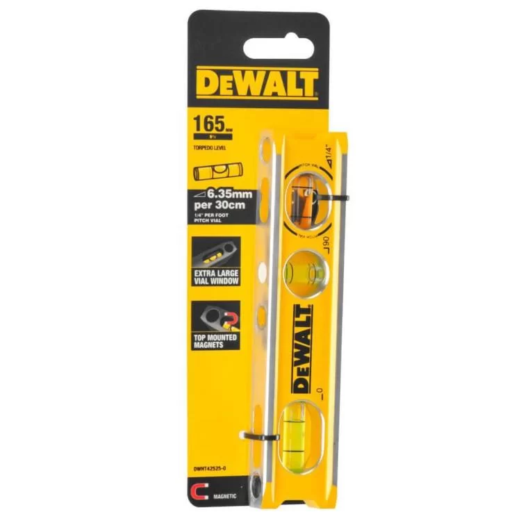 продаем Уровень DeWALT BILLET TORPEDO, алюминиевый, 165 мм, 3 капсулы, магнитный (DWHT42525-0) в Украине - фото 4