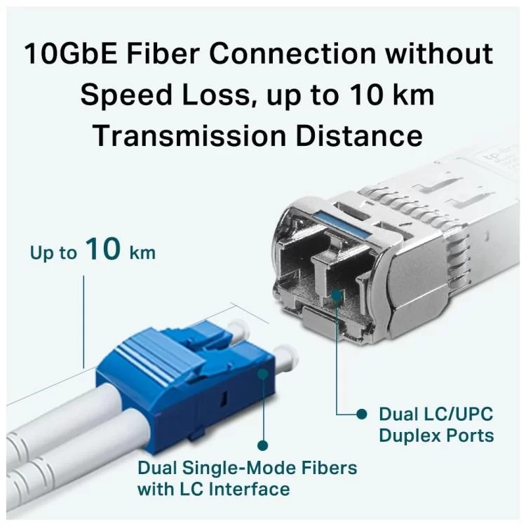 Модуль SFP Transceiver SFP+ 10GBase-LR, SM, 10km, LC TP-Link (TL-SM5110-LR) характеристики - фотографія 7