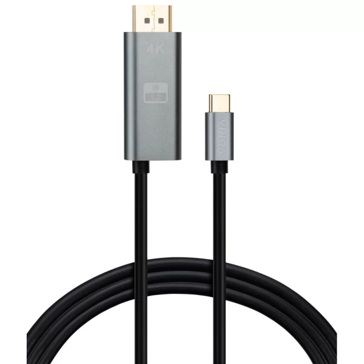 Кабель мультимедийный USB-C to DisplayPort 1.5m v1.2 4K60Hz PD 100W port Vinga (VCPVCCD1215PD)