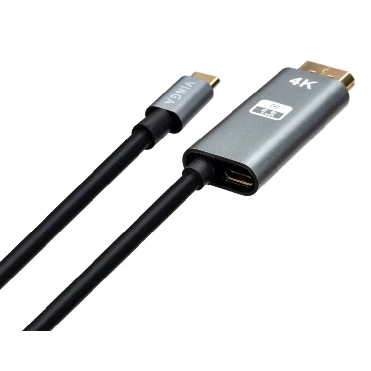 Кабель мультимедийный USB-C to DisplayPort 1.5m v1.2 4K60Hz PD 100W port Vinga (VCPVCCD1215PD) цена 622грн - фотография 2