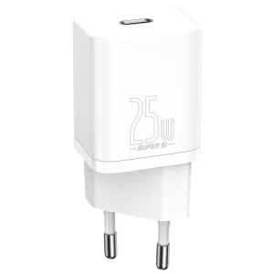 Зарядний пристрій Baseus 1xUSB 25W (USB-C) + Cable Type-C white (TZCCSUP-L02)